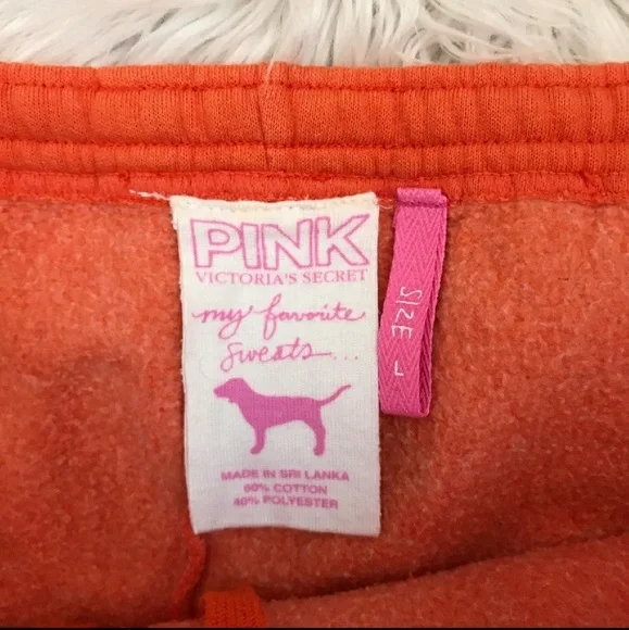 PINK Victoria's Secret00s Y2K Cotton Orange Sleep Booty Shorts Large Graphic